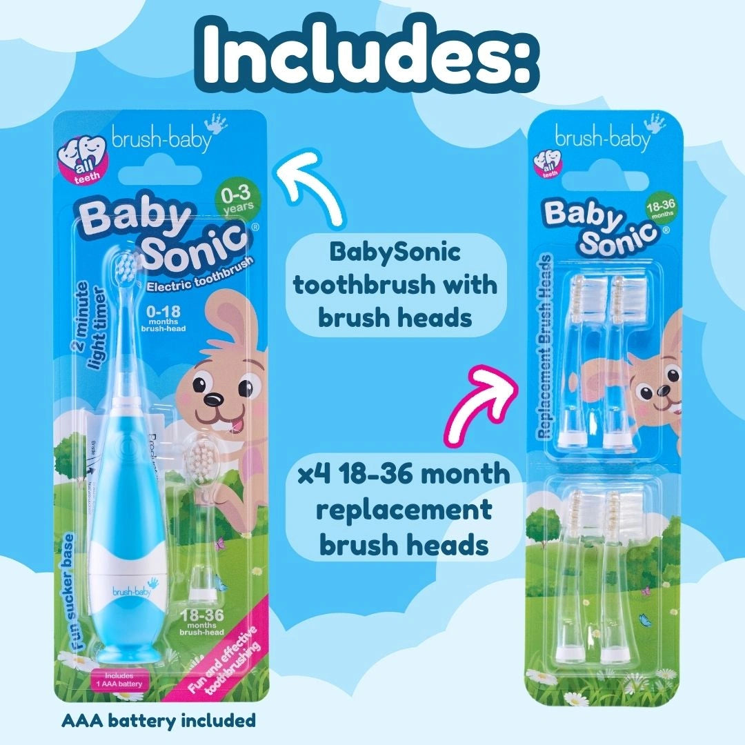BabySonic® Blue Electric Toothbrush Gift Set