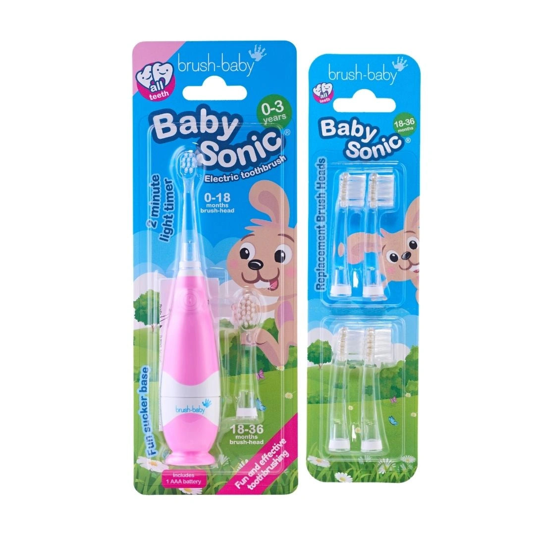 BabySonic® Pink Electric Toothbrush Gift Set
