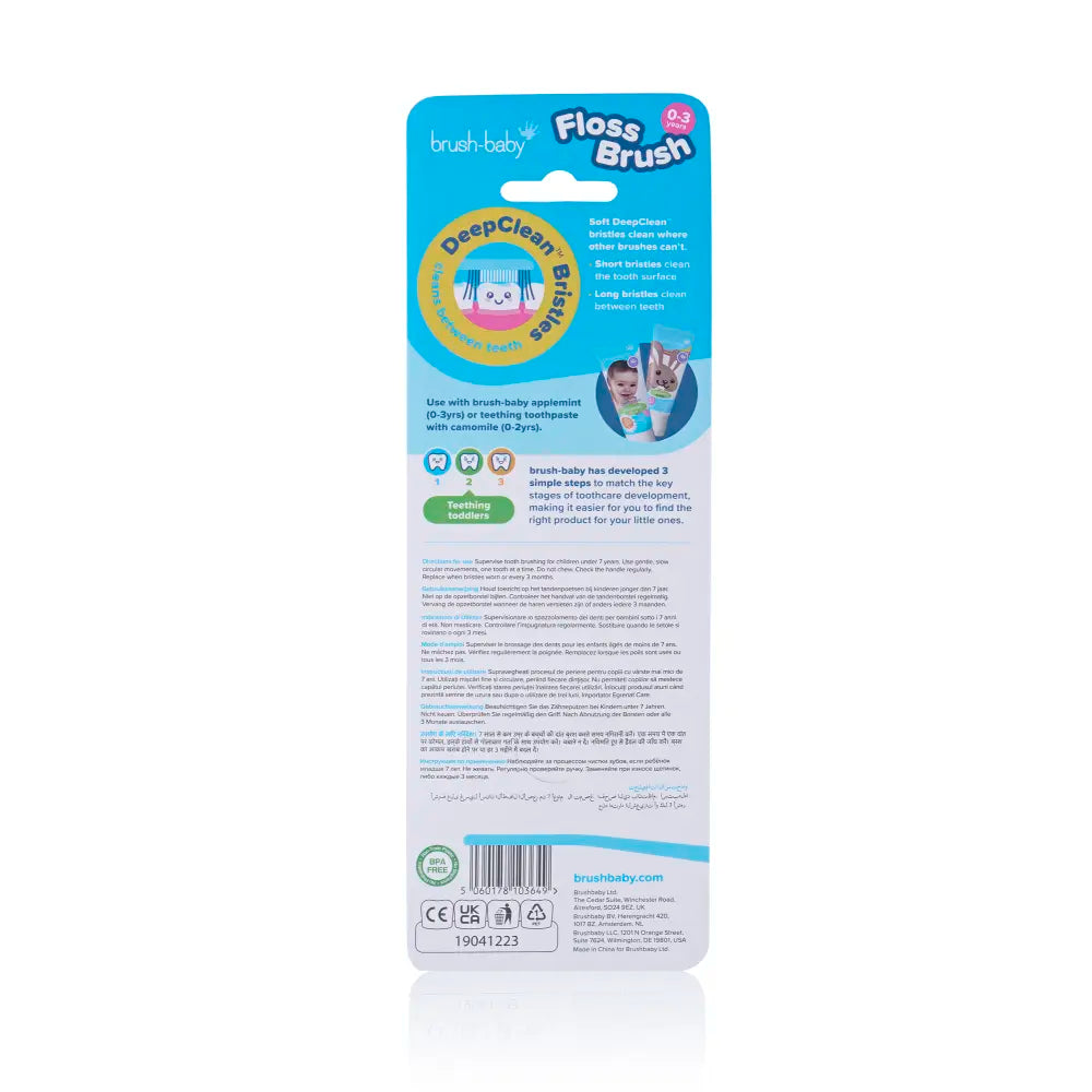 Baby toothbrush for toddlers back of pack