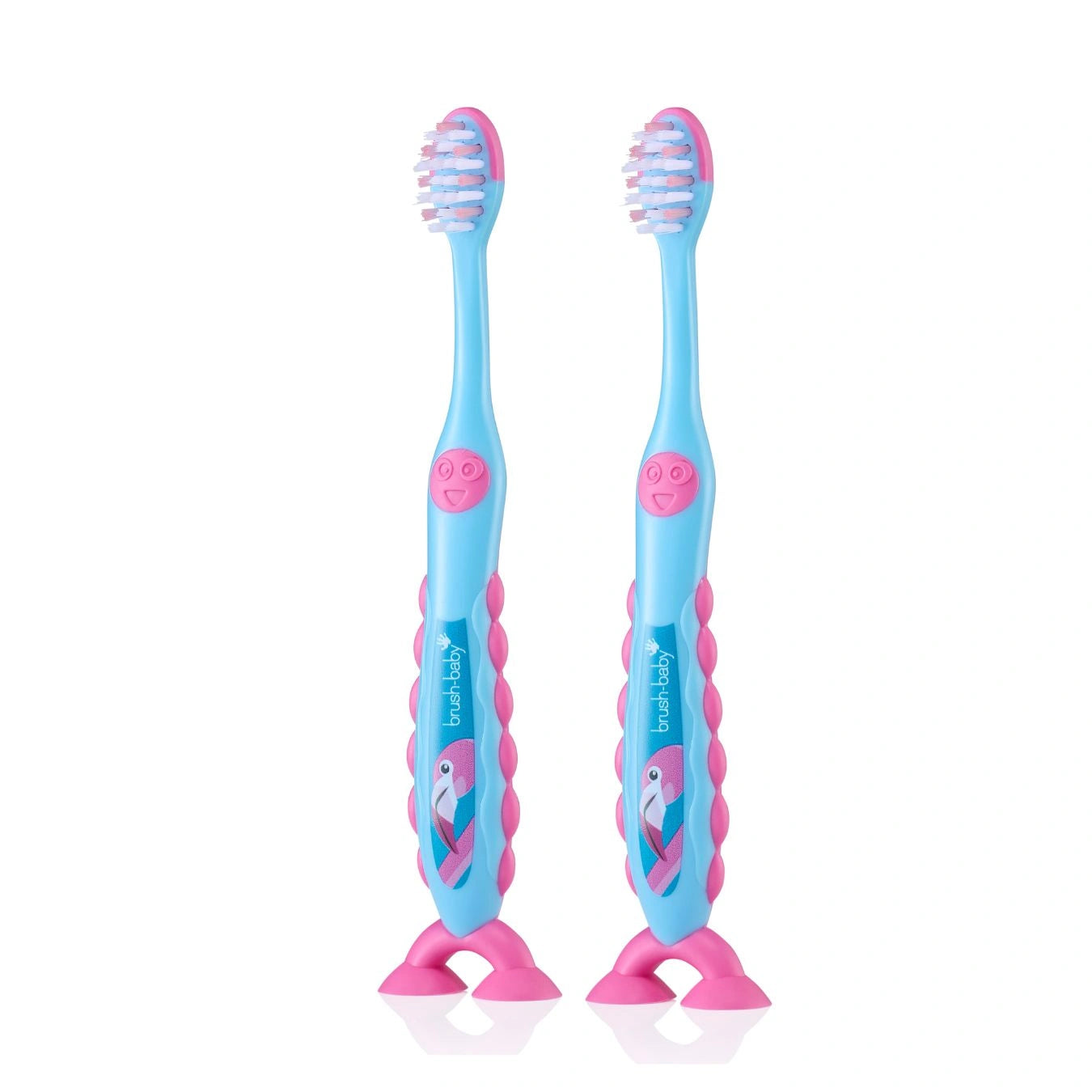 Flamingo FlossBrush™ Bristles Toothbrushes Double Pack (3-6 Years)