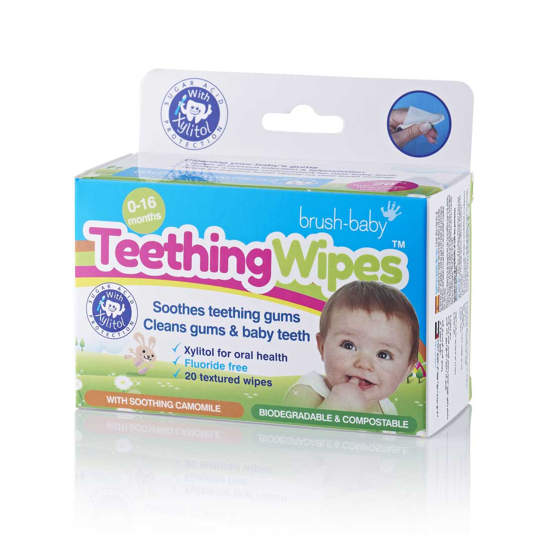brush baby teeth wipes for teething symptoms