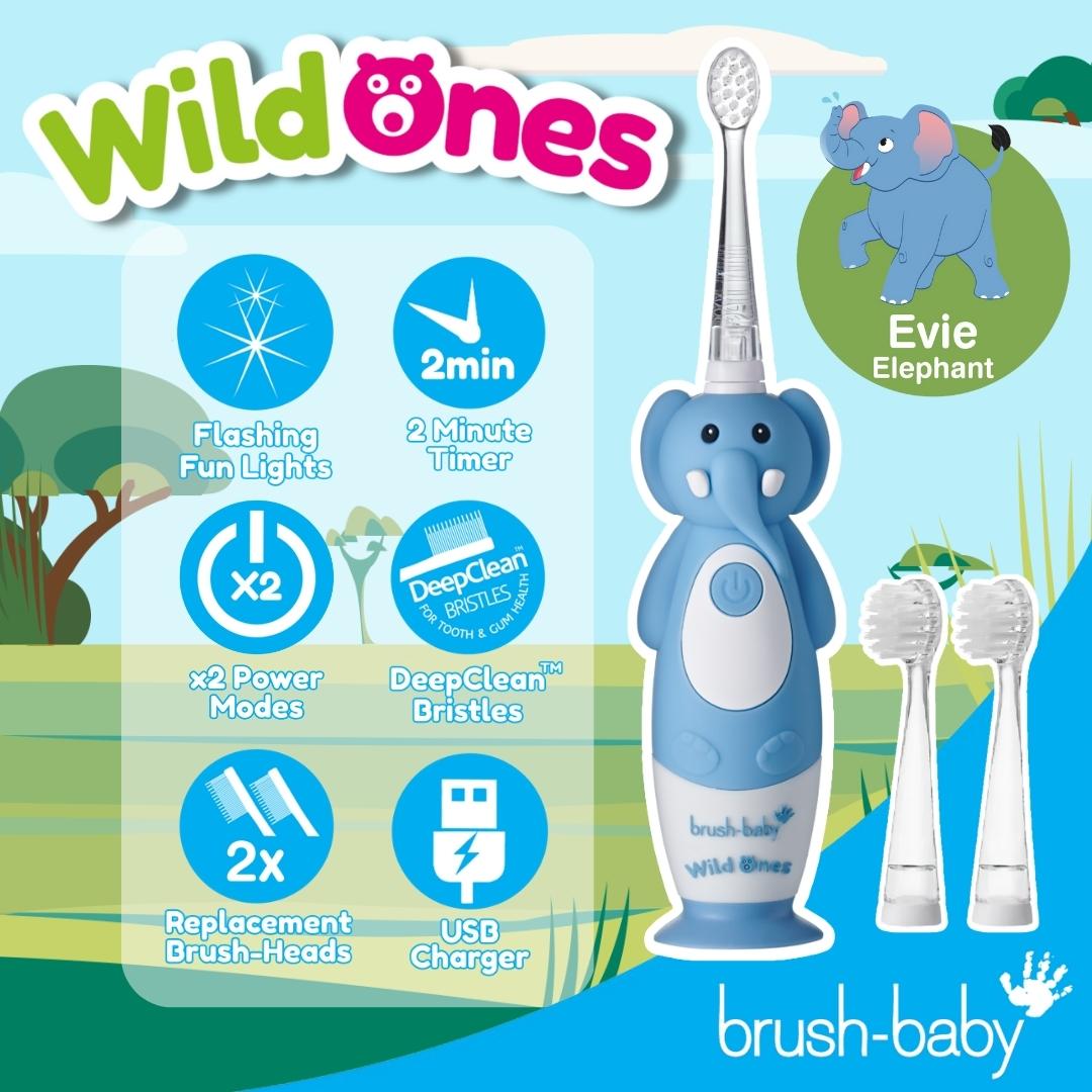brush baby wildones elephant electric toothbrush for kids