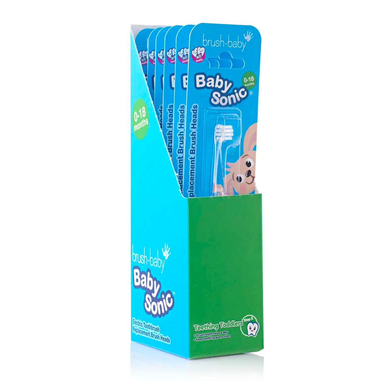 6 Packs of BabySonic® Replacement Brush Heads 0-18 mths (2 x Brush Heads Per Pack)
